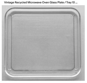 Clean Square Microwave Oven Glass Plate Tray 10 1/2" X 11 1/2" Vintage Recycled - Picture 1 of 1