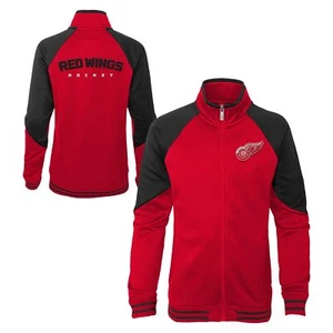 Outerstuff Detroit Red Wings NHL Girls' Youth (7-16) Full Zip Jacket, Red - Picture 1 of 4