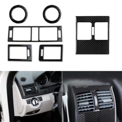 Tampa de saída de ventilação interna de fibra de carbono para Mercedes Benz classe C W204 acabamento - Imagem 1 de 4