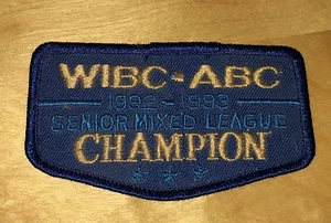 Vintage Bowling Patch WIBC ABC 1992 1993 Senior Mixed League Champion - Picture 1 of 3