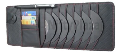 NIFTYPLAZA Sun Visor CD DVD Holder Card Case 8 Disc Slot Storage Bag Auto Car Multi Pocket