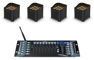 4 Chauvet DJ Freedom Par Q9 RGBA Wireless DMX Battery Par Wash Lights+Controller - Picture 1 of 12