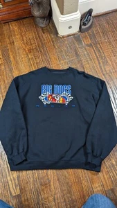 Vintage Big Dogs Sweatshirt XL  Black Embroidered  Y2K Box Heavy Weight Racing  - Picture 1 of 10