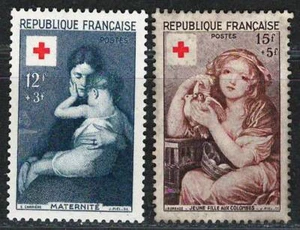FRANCE  1954 Very Fine MLH Semi-Postal Stamps Set Scott # B291-2 CV 22.00 $ - Picture 1 of 2