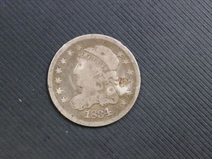 1834 5C Capped Bust Half Dime VG details but some damage see pics - Picture 1 of 2