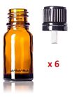 Euro Dropper Bottles for essential oils - 10 ml | 6 pack | Amber/Blue -Free Ship