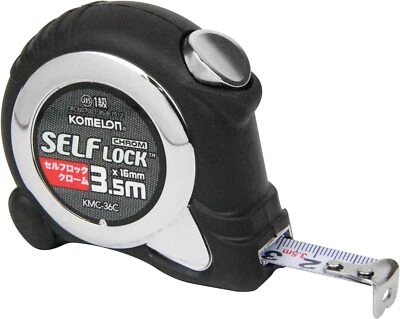 Komelon Convex Self-Lock Chrome 16 Tape Width 16mm 3.5m KMC-36C - Image 1 of 3