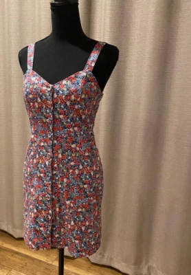GIANI BINI Vestido Solero Junior Floral Cuello en V Abotonado Talla M Foto 1 de 4