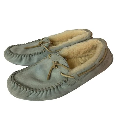 Zapatillas mocasín forradas de piel de oveja UGG para mujer azul gamuza talla US 9 EU 40 Foto 1 de 4