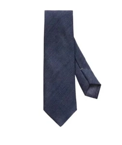 Corbata corbata ETON LANA Y SEDA PARA HOMBRE EN AZUL GRIS 3” NUEVA SIN ETIQUETAS - Imagen 1 de 18