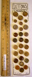 28 VINTAGE Buttons Caramel BROWN Tortoise Bakelite Celluloid 1910 1920 13-15mm - Picture 1 of 13