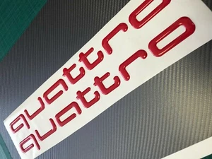 Audi Quattro Sticker Decal Vinyl 380mm  Door , Body Panel Sticker RED Gel - Picture 1 of 6