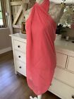 DESIGNER LARGE NEON PINK GOLD GLITTER MAXI LONG SARONG BEACH WRAP PAREO COVER UP
