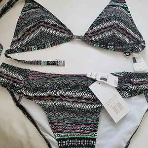 16 EU 42B O'NEILL - Bikini Negro Rosa Aqua NUEVO CON ETIQUETAS - BEACH LIFE ¡Súper! - Imagen 1 de 7