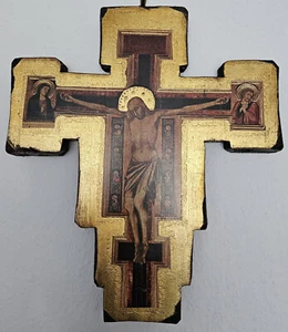 Orthodoxes Kreuz Goldauflage Ikone Wandkreuz Ostkirche byzantinisch russisch alt - Bild 1 von 14