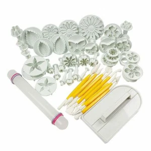 46 Pcs/set Fondant Cake Decorating Sugarcraft Plunger Cutter Tools Mold Cookies - Picture 1 of 7
