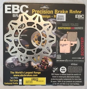 EBC Ondulé Disque Avant Et Plaquettes Frittées Frein Pour Piaggio Zip 50 (2000 À - Picture 1 of 1