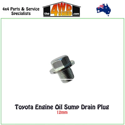 Engine Oil Sump Drain Plug - 12mm fit Toyota Vehicles - image 1 of 2
