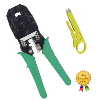 RJ45 Cat5e Cat6 Network LAN Ethernet Cable Crimp Crimper + Stripping Tool UK - Image 1 of 4