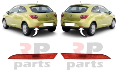FOR SEAT IBIZA 3D 2008 - 2012 NEW GENUINE REAR BUMPER REFLECTOR PAIR SET - Image 1 of 4