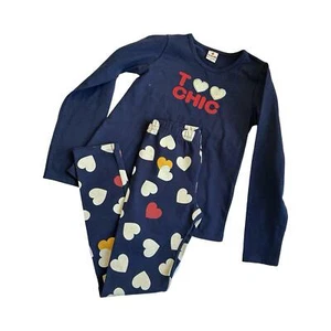 Set 2 pezzi top e leggings manica lunga per bambini e bambine - 8 anni - blu navy - Foto 1 di 3