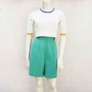 Missoni Sport Women's Vintage Seafoam Green Trouser Shorts Size Small - Picture 1 of 6