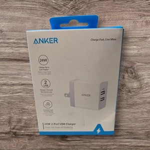Adaptador cargador de pared compacto Anker Power Port 24W 2 puertos USB carga rápida - Imagen 1 de 2