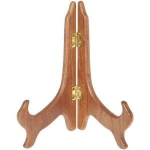 Bard's Hinged Medium Wood Plate Stand, 7" H x 6" W x 4.25" D (7" - 9" Plates) - Picture 1 of 1