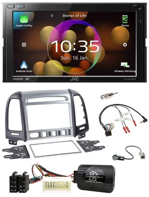 JVC DAB Lenkrad 2DIN Bluetooth USB Autoradio für Hyundai Santa Fe 4 Schalter 200 - Bild 1 von 4