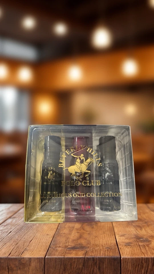 Beverly Hills Polo Club Sexy Hombre Cuerpo Spray 3 Piezas Set Vainilla, Madera, Cuero OUD Foto 1 de 1