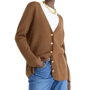 J. Crew Giselle V-Neck Sweater Blazer Cardigan Women’s Small Walnut Merino Wool - Picture 1 of 7