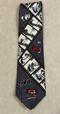 Vintage MAD Spy Vs Spy Silk Neck Tie 1992 Foto 1 de 2