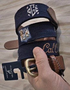 NUOVA SMATHERS & BRANSON cintura ad ago e pelle CAL CALIFORNIA GOLF CLUB taglia 36 - Foto 1 di 10