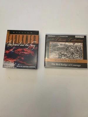 Red Badge of Courage The Sound and the Fury Audio CDs Crane Faulkner - Image 1 of 2