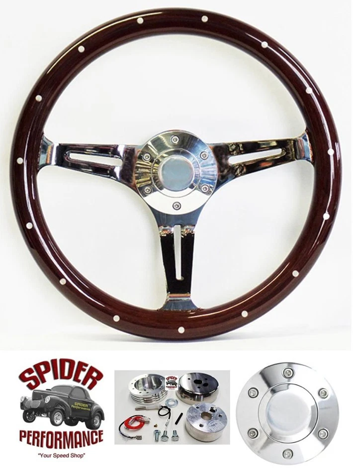 Chevrolet 1953-1954 volante madera 15" caoba oscura Foto 1 de 4
