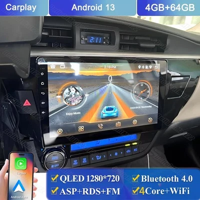 4G+64GB For Toyota Corolla 2014-2016 Carplay Android 13 Car Stereo Radio GPS SWC - Image 1 of 4