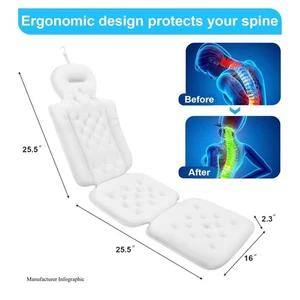 Luxury Full Body Bath Pillow for Bathtub, Laundry Bag, Fabric Storage Bag, White - Picture 1 of 20