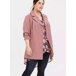 Torrid Mantel Damen 6X 30W Jacke Rosa Mauve Fit & Flare Zweireiher Gefüttert - Bild 1 von 12