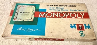 Tarjetas de juego de mesa Monopoly años 60 vintage, dinero, piezas, instrucciones Foto 1 de 4