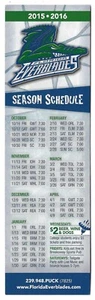 RARE VERSION 2015-16 Florida Everblades ECHL Hockey Schedule !!! No Sponsor - Imagen 1 de 2