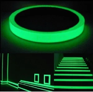 Glow In The Dark Sticky Tape Self Adhesive Luminous Saftey Film Sticker Roll - Picture 1 of 8