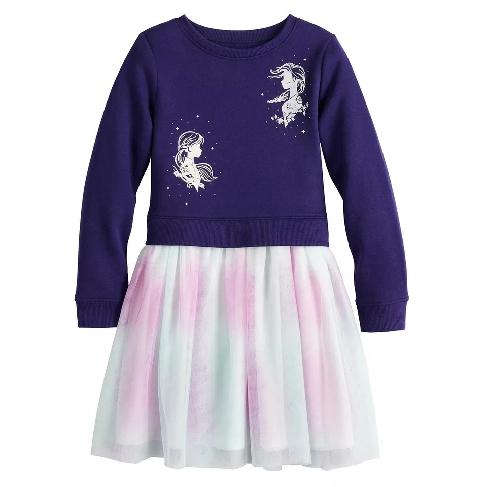 Niñas Disney Frozen II $36 Sudadera Vestido de Tul con Anna y Elsa Talla 12 Nuevo con Etiquetas Foto 1 de 1