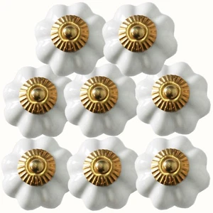 Möbelknöpfe Set 6-8-10 STK Möbelgriffe Weiß Keramik Möbelknopf Porzellan 10 - Bild 1 von 10