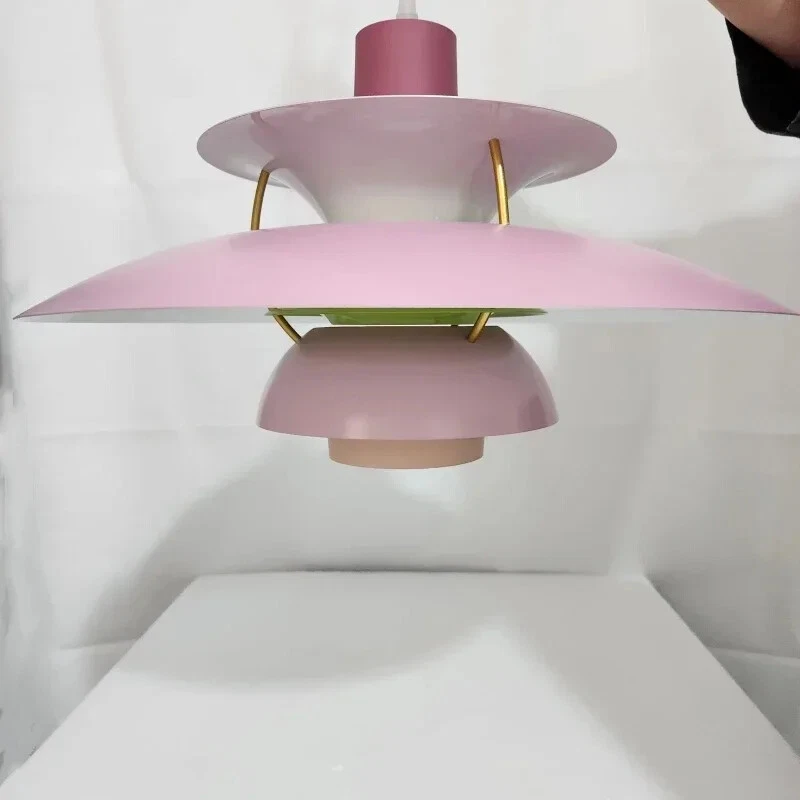 Iron Pendant Light E27 LED Chandelier Colorful Umbrella Lamp Dinning Table Ceil - Image 1 of 4