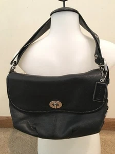 Bolso de Mano Coach 100 % Auténtico Bolso de Mano Cuero Negro Comprador Bandolera - Imagen 1 de 7