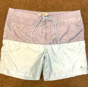 Penguin Swim Trunks Mens 36 Lined Surf Pool Colorblock Beach Board Shorts - Picture 1 of 7