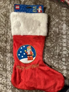 LEGO Red White Santa Christmas Stocking 19" Rare NEW - Imagen 1 de 1