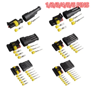 1 Set Waterproof Connectors 1/2/3/4/5/6 Pin Car Electrical Wire Connector Plug - Picture 1 of 7