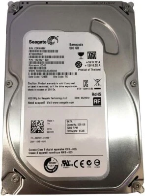 SEAGATE 500GB 3.5" Hard Drive-  ST500DM002  SATA III 7200U/Min 8MB - Tested - Image 1 of 3