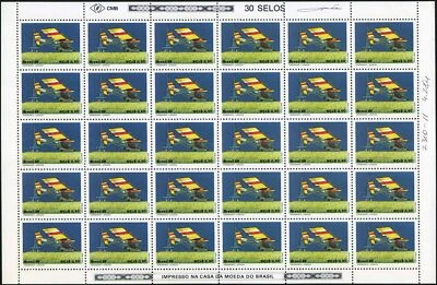 Brazil 2173-2174 sheets, MNH. Michel 2310-2311. Santos-Dumont flight, 80, 1989. - Image 1 of 2